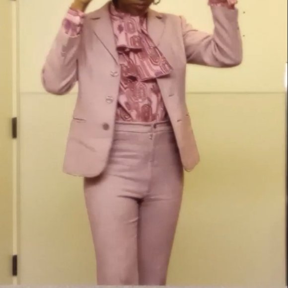 50s/60s Custom made pink wool pantsuit - Picture 5 of 6